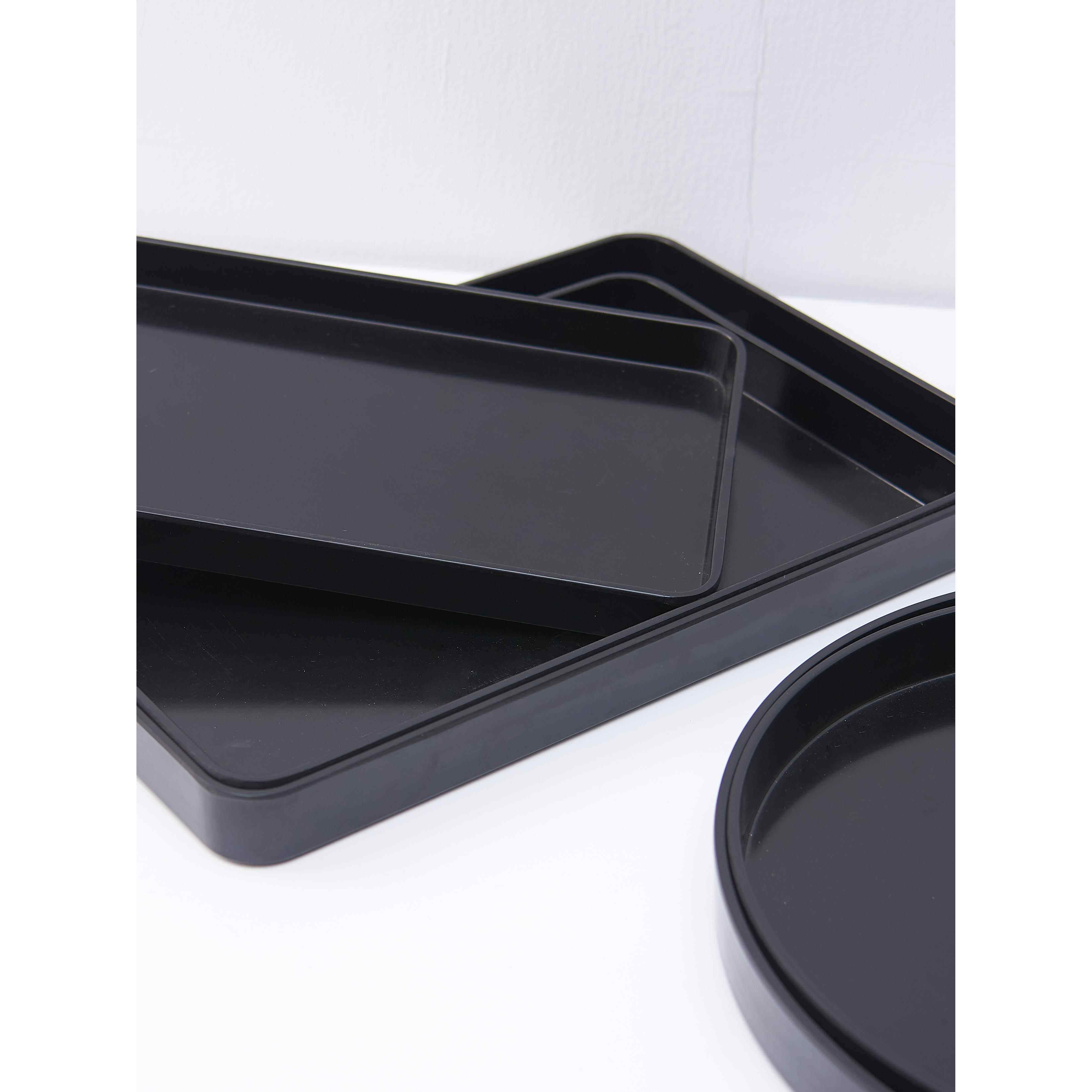 黑色圆形托盘塑料长方形盘子大号酒店收纳家用茶盘客厅杯盘小花盆,餐饮具,餐用托盘,淘宝优惠券,粉丝福利购,淘宝优惠卷