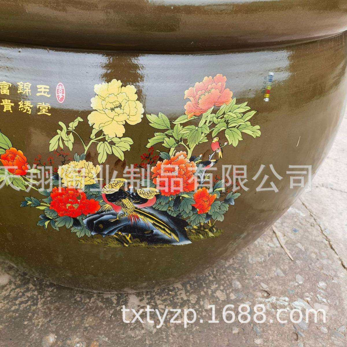 四川自贡厂家直销鱼缸风水缸鱼缸荷花缸加厚LOGO可以来图现货