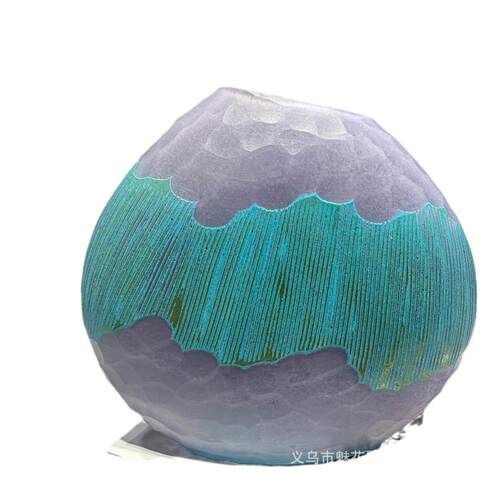 现代轻奢高级感磨刻花瓶餐桌办公室摆件创意样板间插花器装饰鲜花