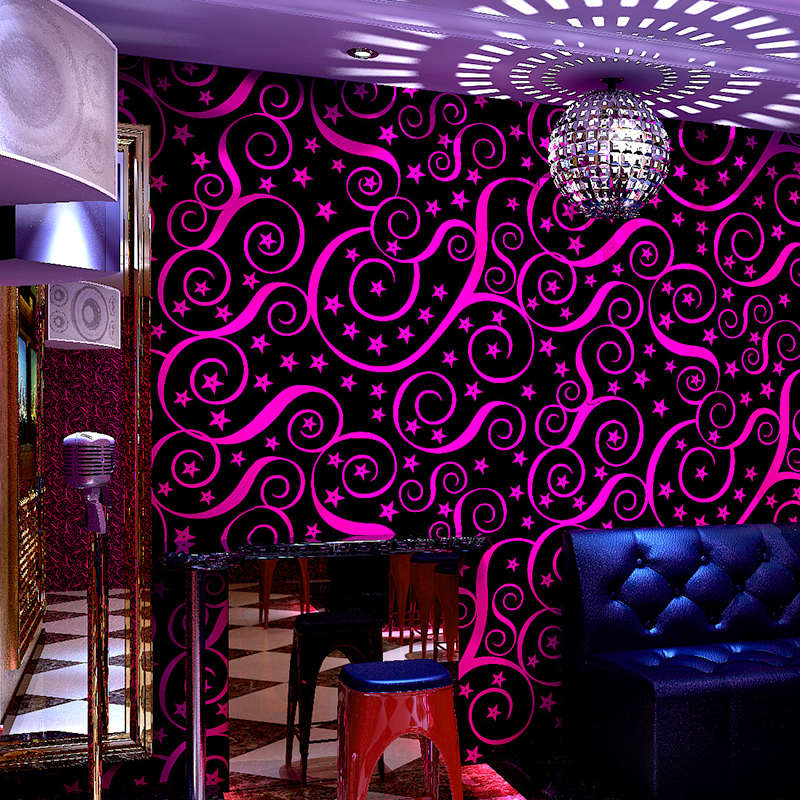 ktv墙纸 歌厅闪光墙布3d反光格子几何图案主题包厢背景墙壁纸