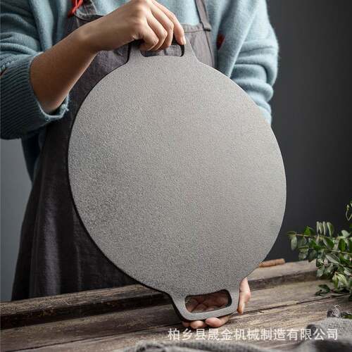 无涂层平底锅铸铁煎饼锅32cm34cm38cm鏊子加厚单底厂家供应