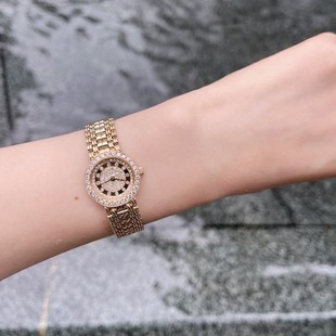 捡漏全金表98新21mm萧邦18K黄金原镶钻满天星石英女士腕表正品