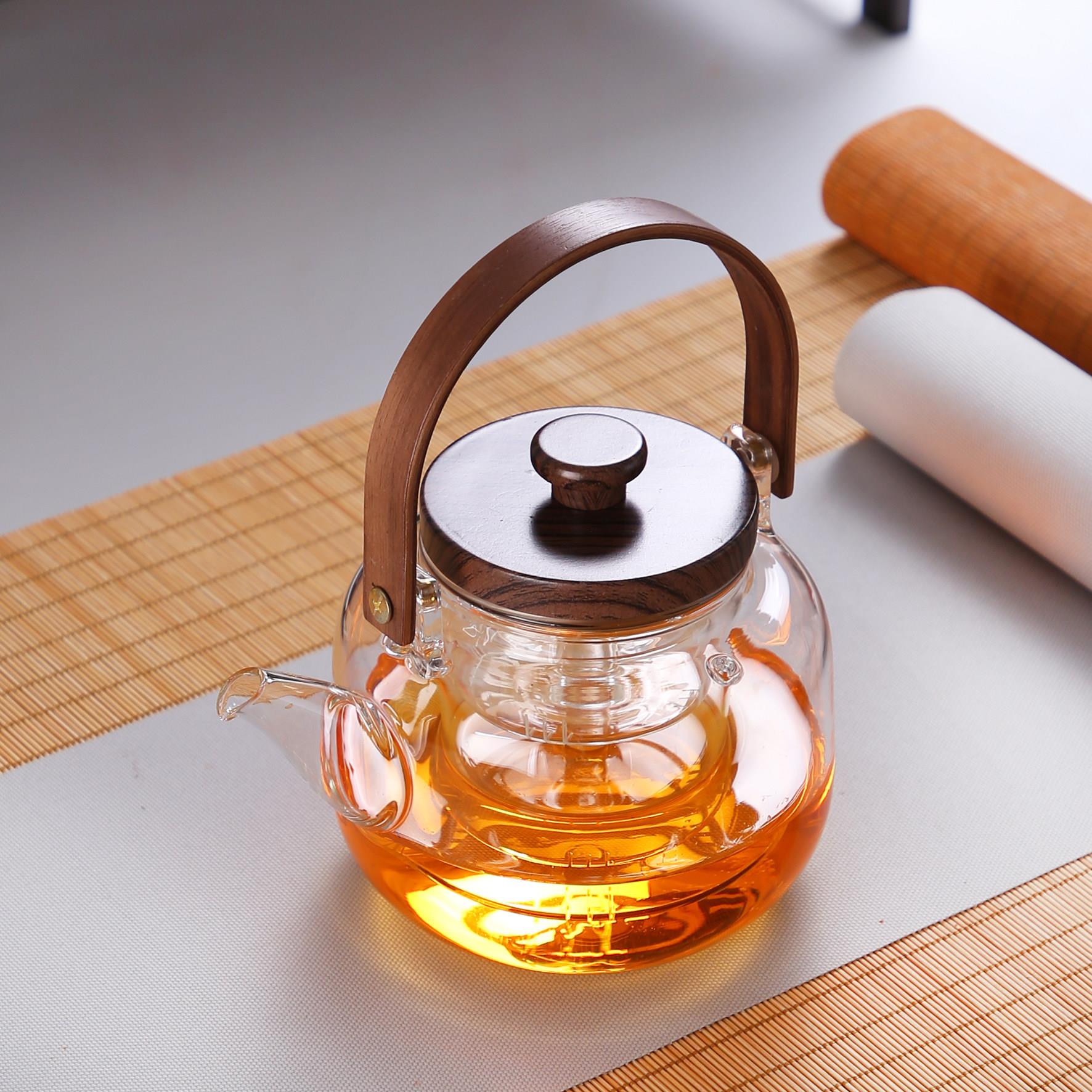 璃双内玻胆茶煮茶壶 泡茶壶家用耐提高XYK温茶具梁黑晶炉烧水壶