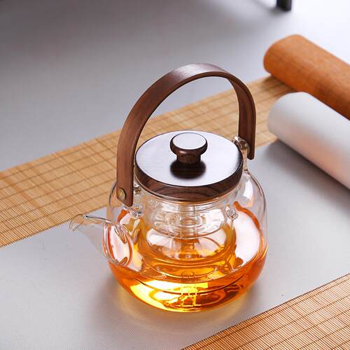 璃双内玻胆茶煮茶壶 泡茶壶家用耐提高XYK温茶具梁黑晶炉烧水壶