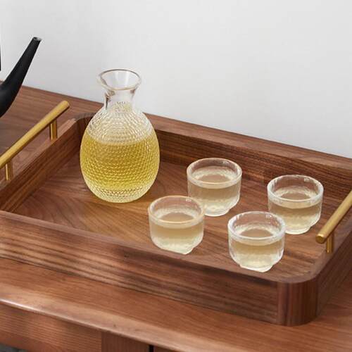 木质水果盘长方形托盘茶几家用早餐茶点家用黑胡桃木盘水果盘