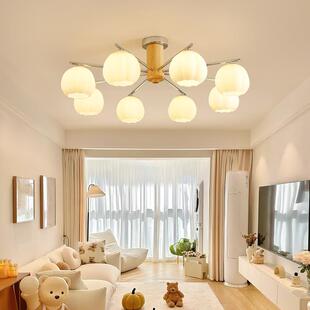 原木奶油风厅吊灯日式复古南客室餐厅中瓜古法式花卧782朵大厅主