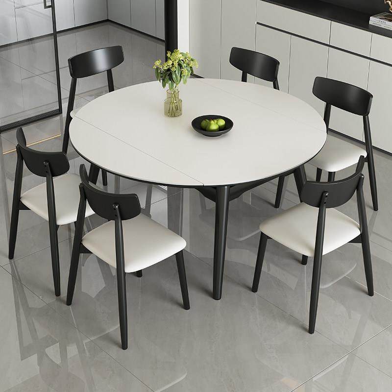 实木岩板餐桌椅组合2025新款家用小户型饭桌现代简约可变圆桌实用,住宅家具,岩板餐桌,淘宝优惠券,粉丝福利购,淘宝优惠卷