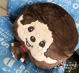 日本正版萌趣趣 Monchhichi  MCC基本款大头抱枕 小靠垫