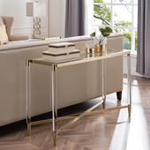 现代简约轻奢风玄关桌子走道靠墙透明亚克力玄关台沙发长条背几