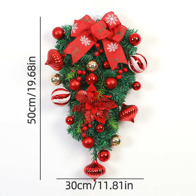 外贸圣诞装饰圣诞节倒挂树创意橱窗场景布置装饰道具藤条门挂