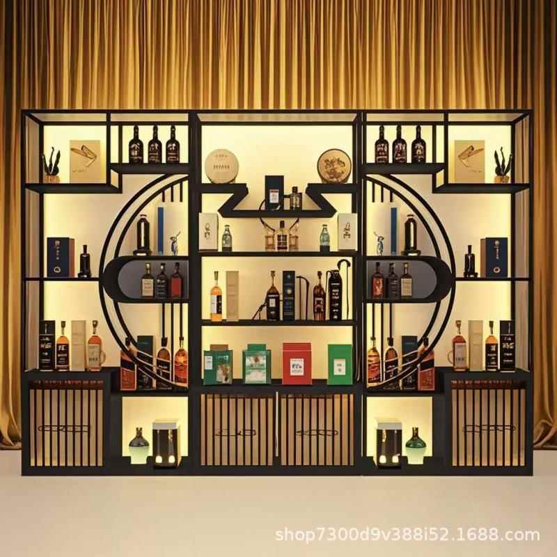 红酒JD-88架展柜酒架艺柜铁落酒地发光展示示架酒庄酒吧商用置物