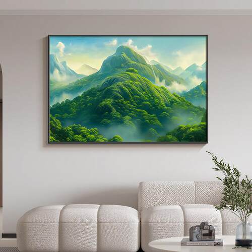 青山图挂画 画客厅背景墙装饰画 画现代简约饭厅挂画 画大气有山