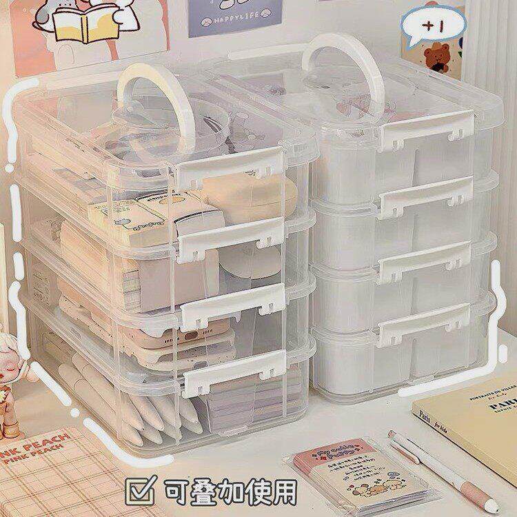 踩塑料不坏整理磁箱盒收纳多玩层宝宝具透明手提叠加力堤纳片分类