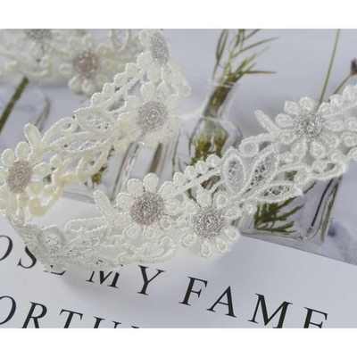 窗帘法式花边侧边窗纱飘窗配饰辅料装饰边宽边拼接水溶刺绣 M-512