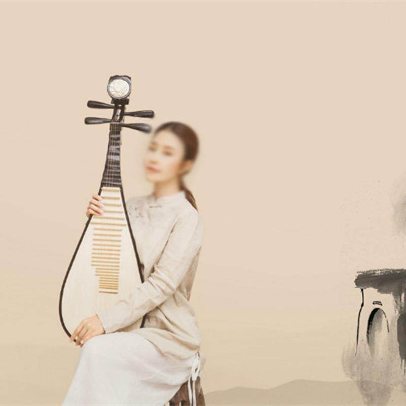 古装摄影道具琵琶仿真舞台表演工笔画风拍照道具塑料小琵琶乐器