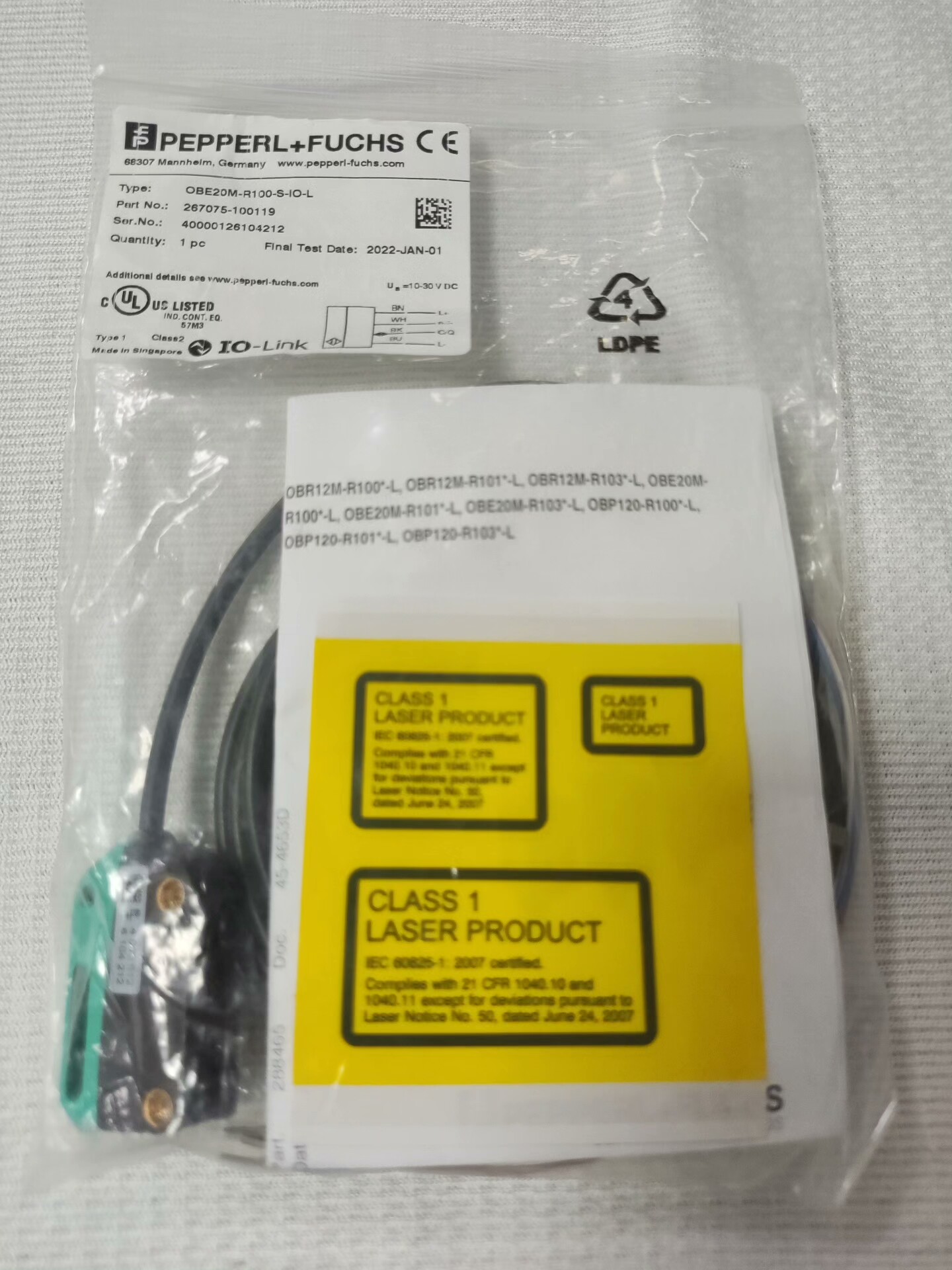 PEPPERL+FUCHS倍加福传感器OBE20M-R100