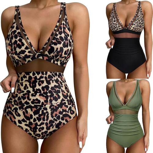 One-piece swimsuit, tight fitting transparent bikini,