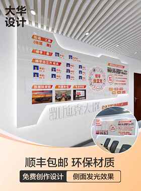 企业文化墙定制设计公司员工风格办公室照片墙3D立体亚克力感