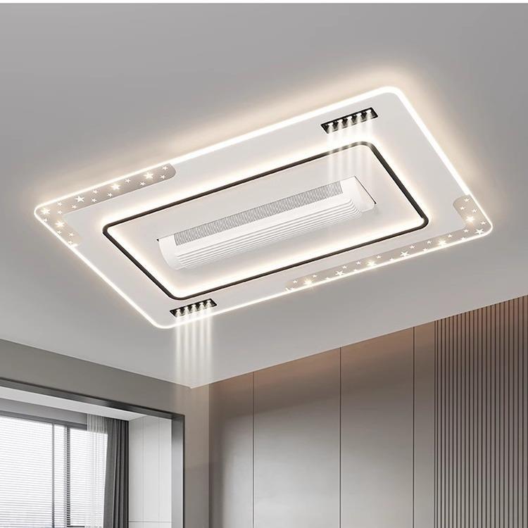 新款全光谱无叶风扇灯创意智能简约现代客厅吸顶风扇灯中山灯具