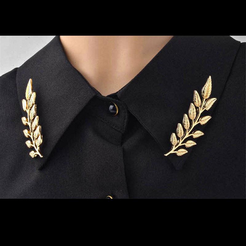 Korean Atmospheric Pins, Large Metal Wheat Ears, Men - 实物图