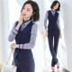 气质酒店前台工装 职业马甲西装 时尚 女秋冬季 餐厅服务员工作服 套装