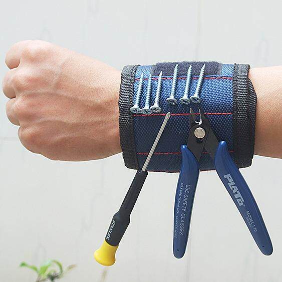 3排5排磁力磁性腕带工具包电工配件磁铁捡拾器吸附螺丝磁性手腕带