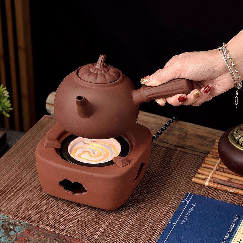 紫砂电陶炉温茶炉煮茶器烧水泡茶电丝加热围炉奶茶壶电热炉砂铫壶