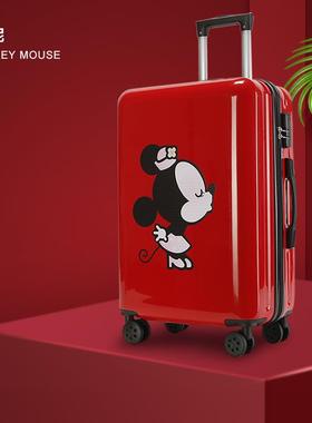 高档2大红色结婚行李箱婚庆箱新娘陪嫁拉杆箱8密码皮箱2一对02242