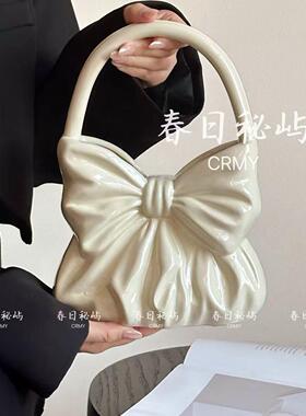 CRMY蝴蝶结陶瓷花器中古南法摆件手提袋花瓶推荐高级小众插花礼物