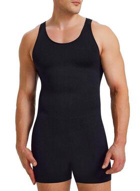 J 39466 Men's Tummy Control Bodysuit 收腹平角连体塑身衣