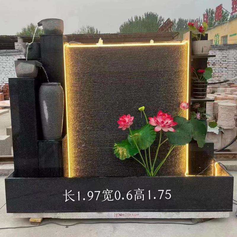 流水摆件庭院水景花园装饰品石雕喷泉花岗岩流水造景厂家制作