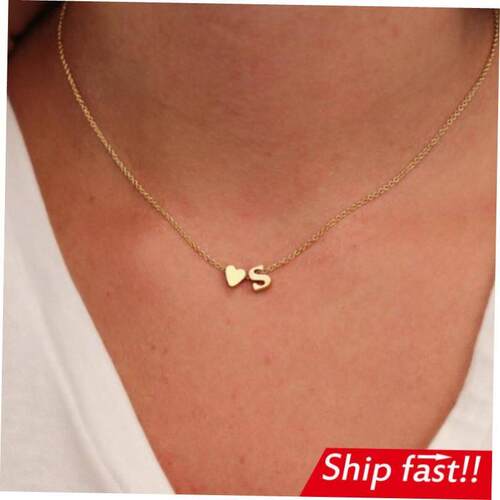 fashion jewelry necklace letter short women chain heart 1