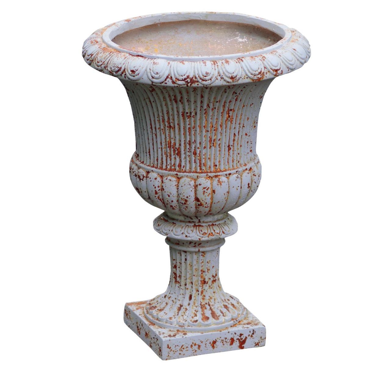 透气高脚摆件户外装饰ins庭院花园氧化镁蓝色酒杯复古花盆做灰旧