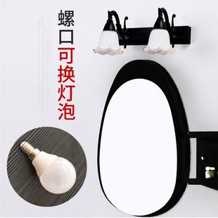 欧式 led浴室灯卫生间柜妆台梳壁灯防水E镜4螺口免 8002镜1前灯美式