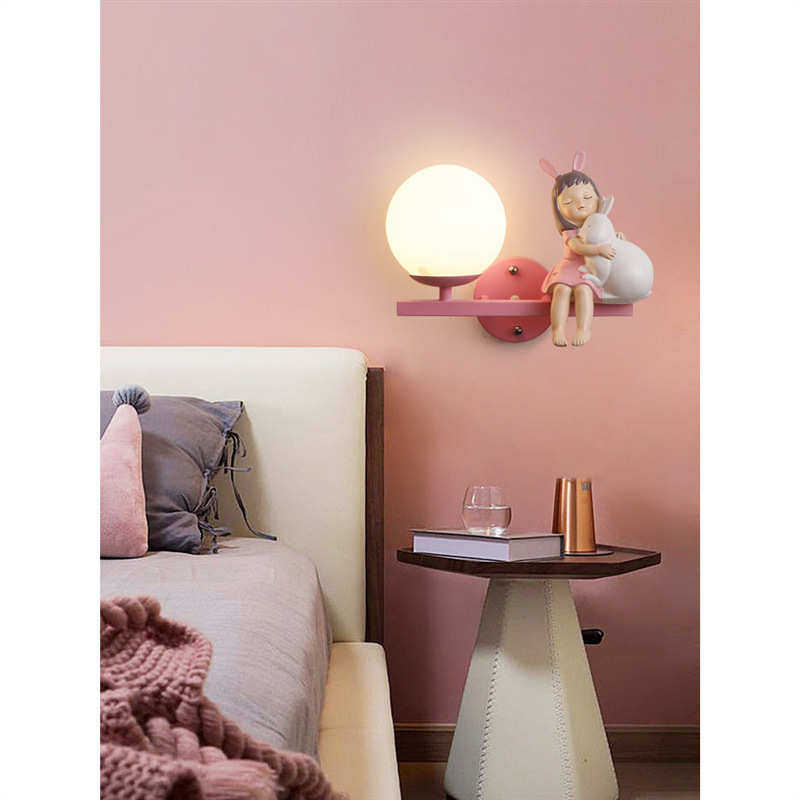 儿童房间床头壁灯女孩男北欧简约时尚卡通创意背景墙护眼卧室灯具,家装灯饰光源,壁灯,淘宝优惠券,粉丝福利购,淘宝优惠卷