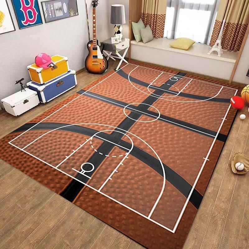 个性篮球场地毯客厅卧室儿童房地垫入户门垫幼儿园阅读区地垫地毯