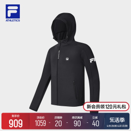 FILA斐乐男士针织连帽外套2024春季健身运动服宽松上衣