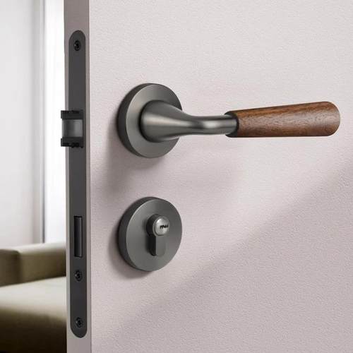 桃木分体室内手实木门锁卧胡室静音执磁吸防盗556门房锁间门锁门