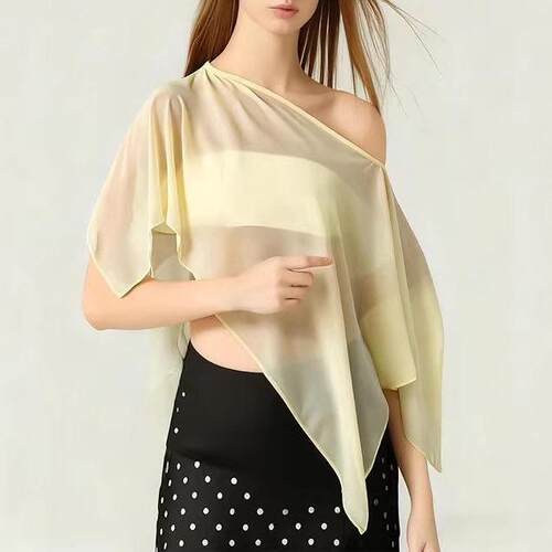 Sheer Mesh Poncho for Maternity Women Loose Solid Boat Neck