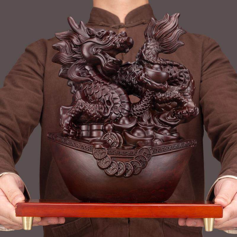 黑檀木雕龙摆件实木十二生肖龙摆设家居客厅办公室装饰工艺品送礼