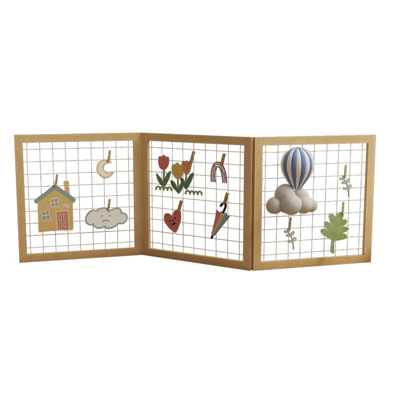 落地式折叠网格展示架幼儿园室内展示作品架免安装美工小花架架子