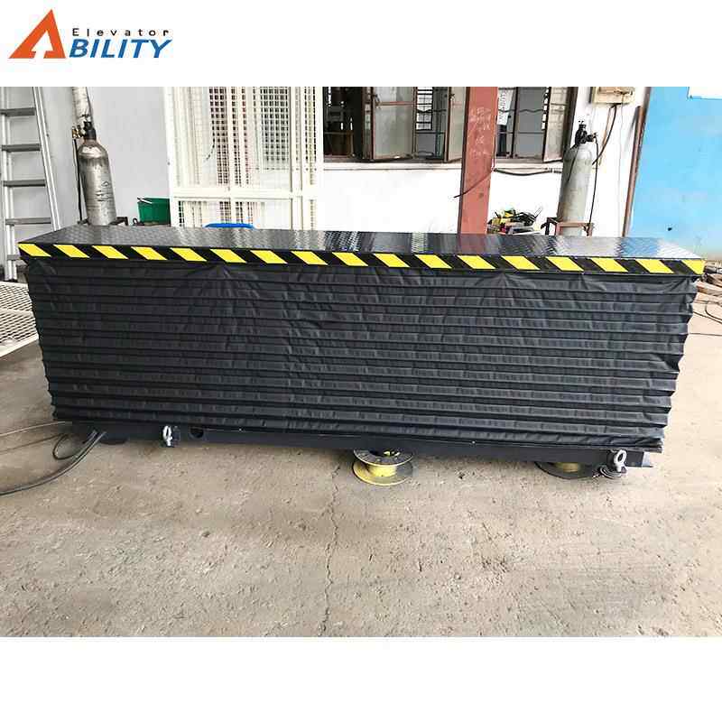 直供固定式液压升降平台电动升降机加风琴罩防护固定升降平台