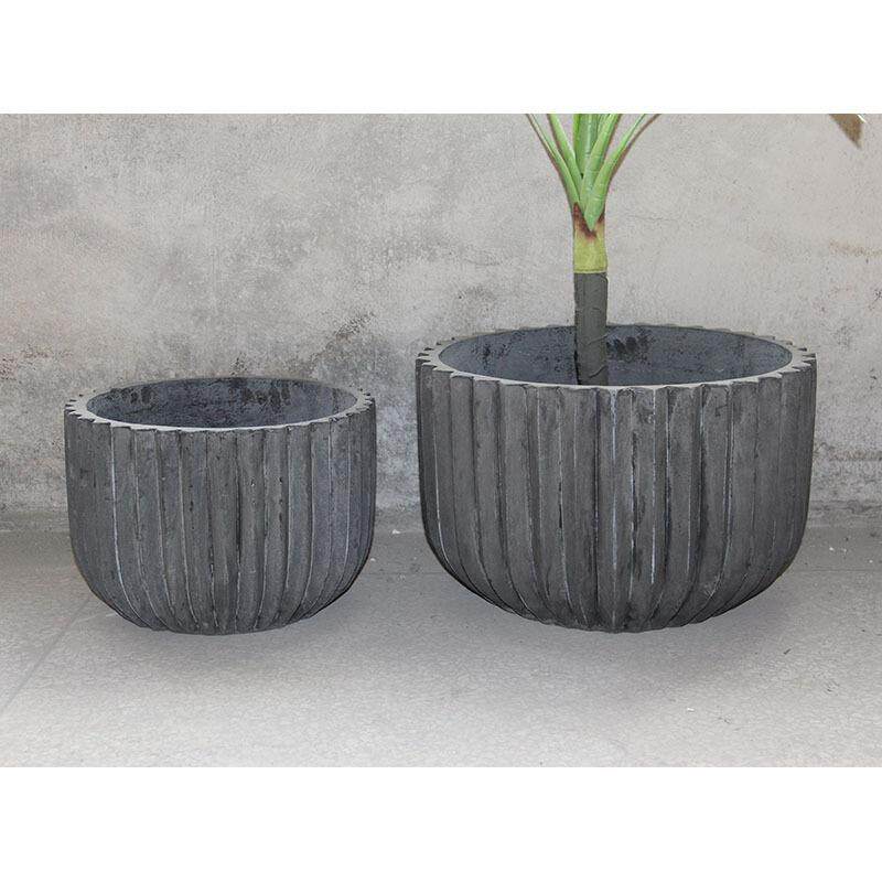 亿阳园林简约风齿轮水泥花盆条状花盆创意绿植盆栽