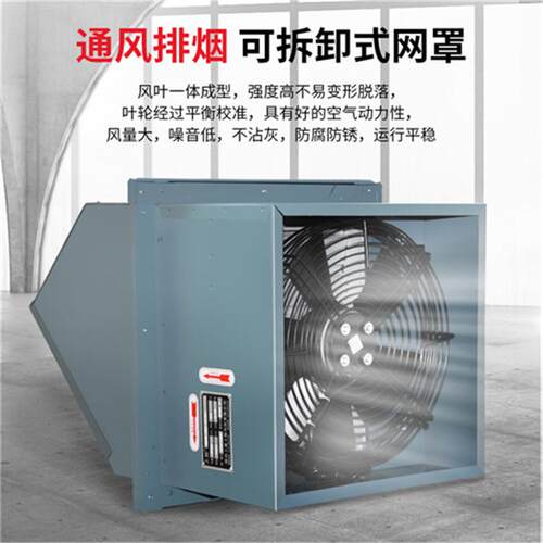 上虞轴流风机侧壁式边墙排气扇带弯头百叶防虫网WEX-400D4 380V