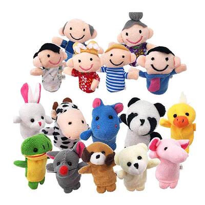 Baby Plush Toy Finger Puppets Tell Story Props 10pcs Animals