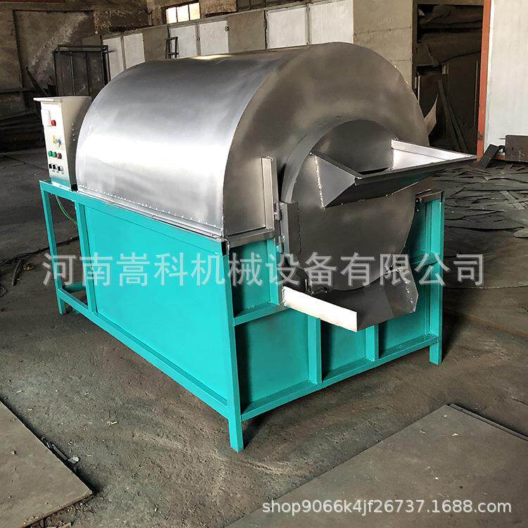 滚筒芝麻炒货机电加热茶籽油葵炒锅小型煤柴家用炒大豆炒料机