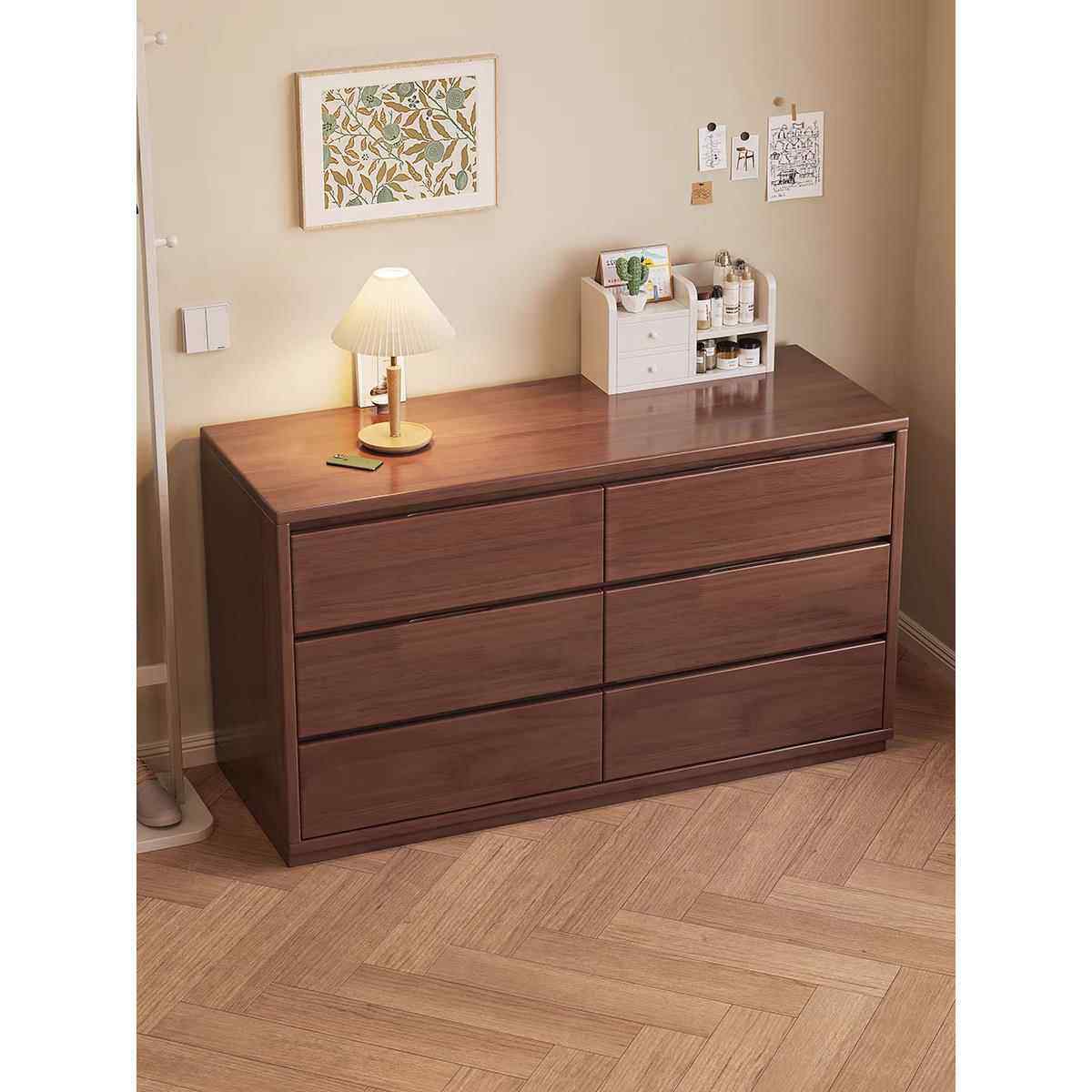 实木卧室斗柜收纳柜现代简约三六斗柜客厅储物收纳柜床尾柜床边柜