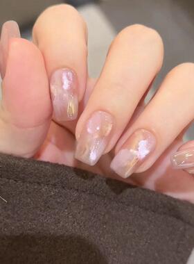 【云海风铃】秋冬晕染级感显白猫眼纯手工美甲穿戴甲短款中长