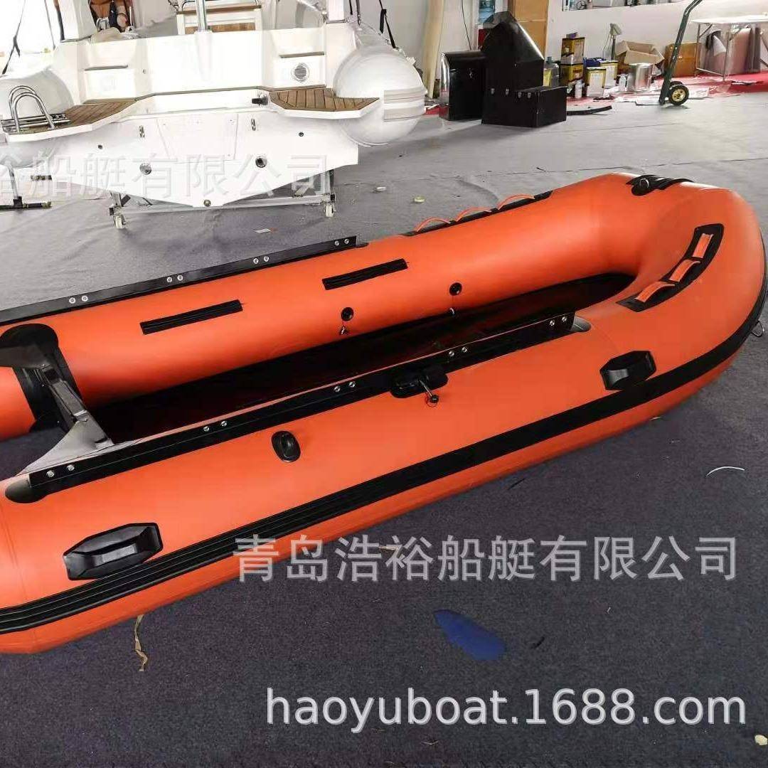 CANTO 浩裕船艇直销3.8米救生船艇充气铝合金底板运动艇 冲锋舟