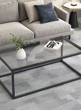 简约用代户型家玻璃小茶几S9524办现公室茶几钢化玻璃方形客厅玻